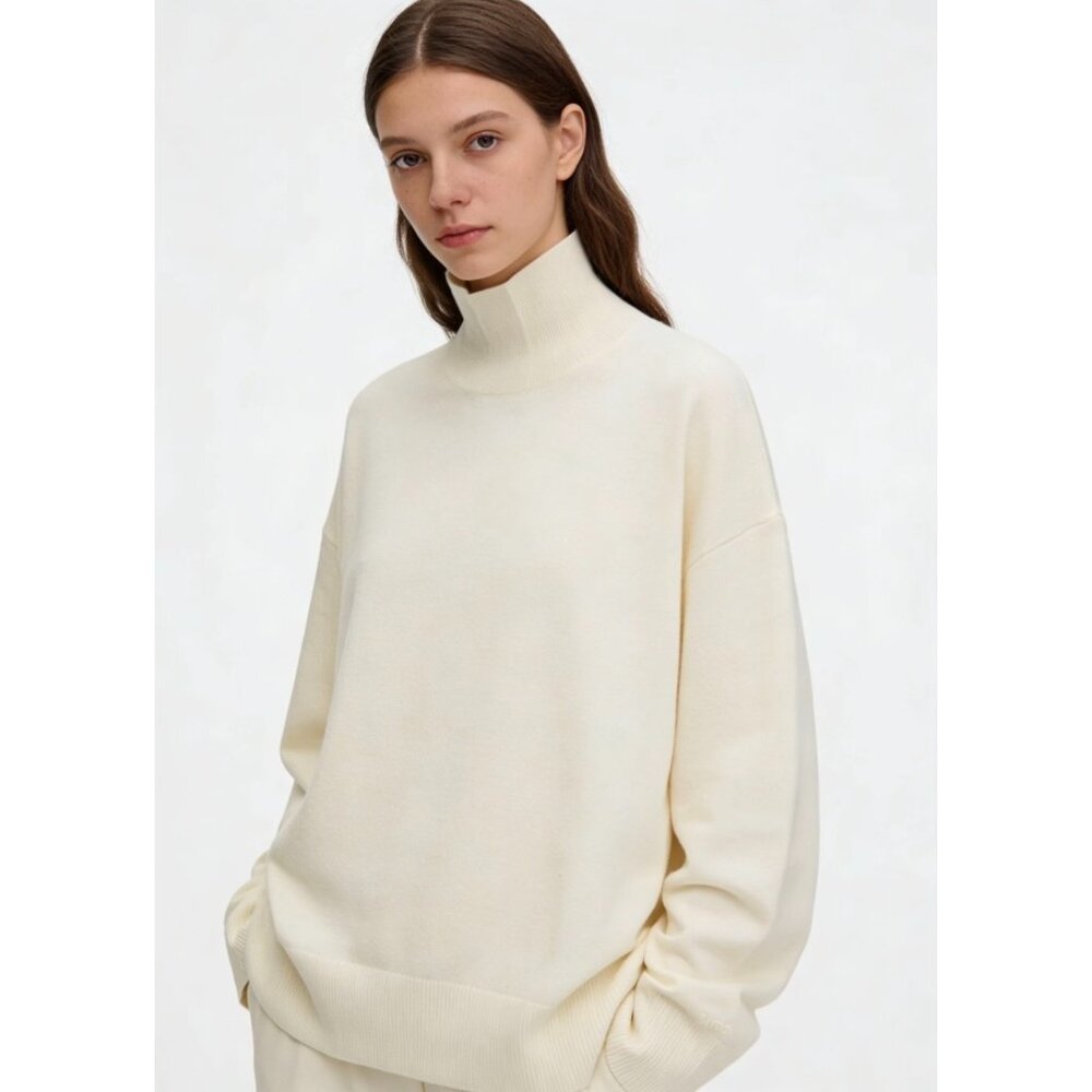 Burberry Women’s Moira Cashmere Turtleneck Sweater Vanilla L 8091228